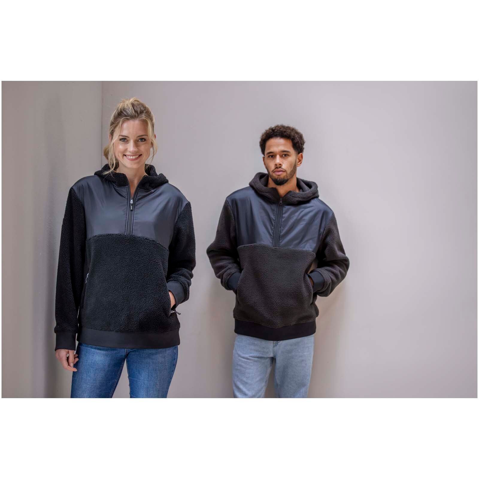 Evans Sherpa Fleecepullover Half-Zip  - schwarz - XXL-856