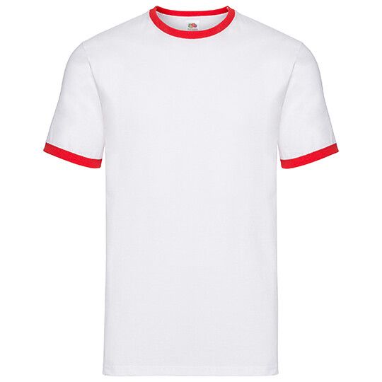 Ringer Tee für Herren - white - red-415