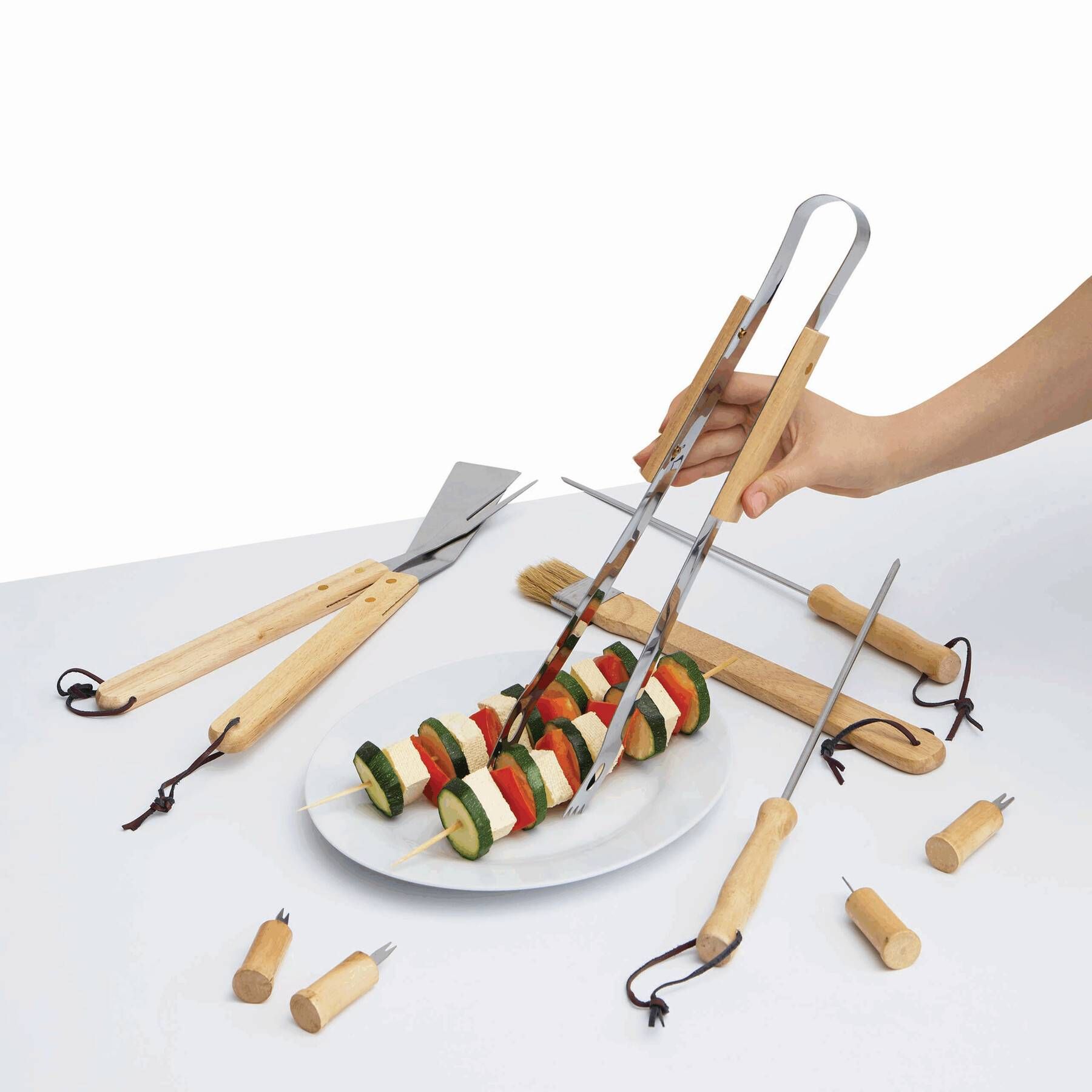 Hochwertiges Grillbesteck FRIED - holz - schwarz-285