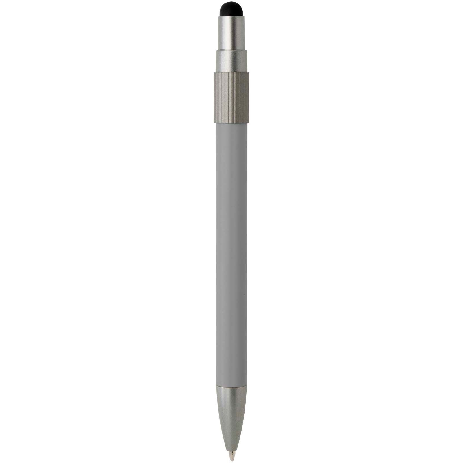 Rill RCS recycelter Kugelschreiber mit Stylus und Fidget Spinner (schwarze Mine) - grau-864