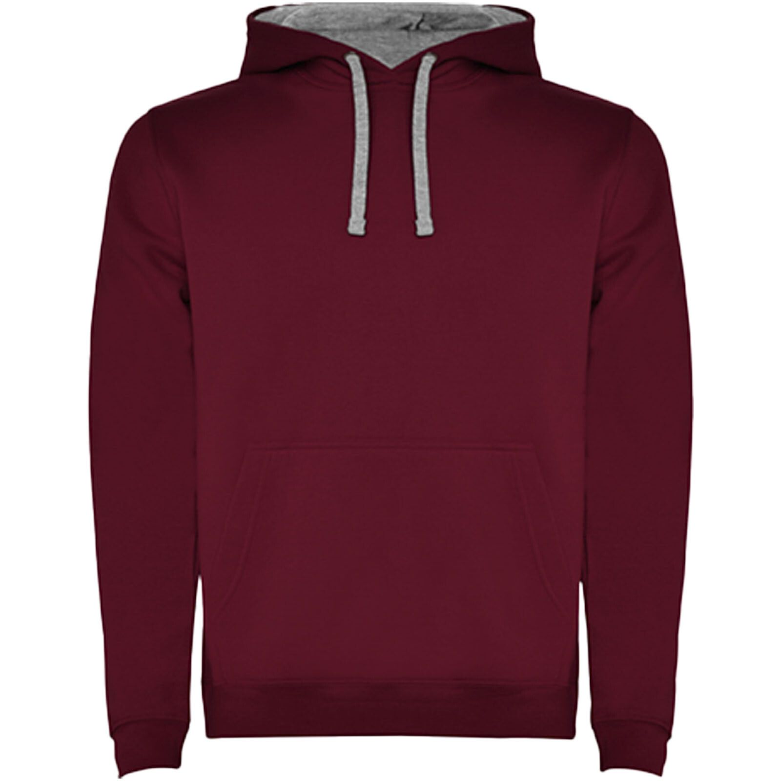 Urban Kapuzenpullover für Herren - maroon rot -  marl grau - M-956