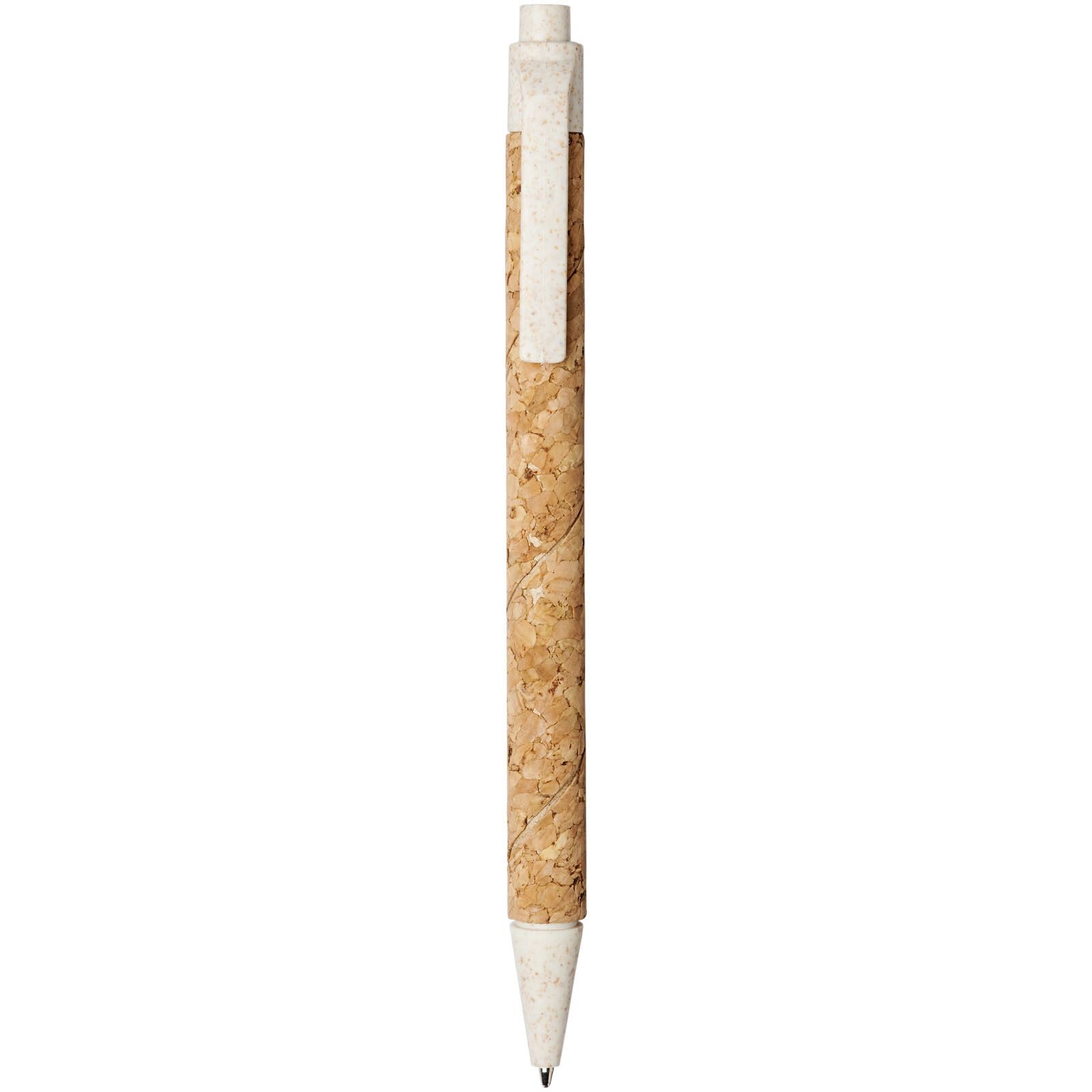 Midar Kugelschreiber aus Kork und Weizenstroh (schwarze Mine) - natur -  creme-867