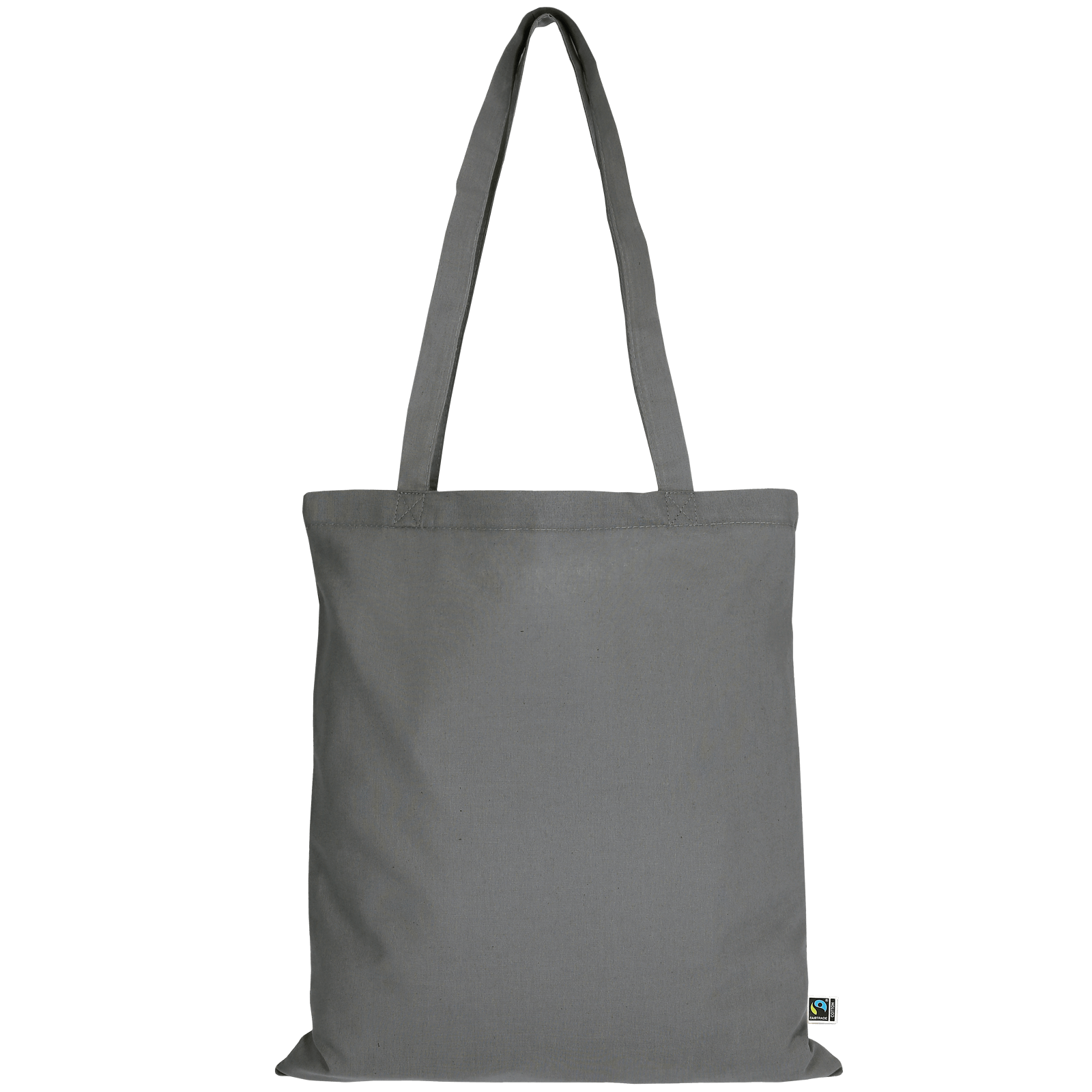 Einkaufstasche Fairtrade-Baumwolle - lange Henkel - stahlgrau-392
