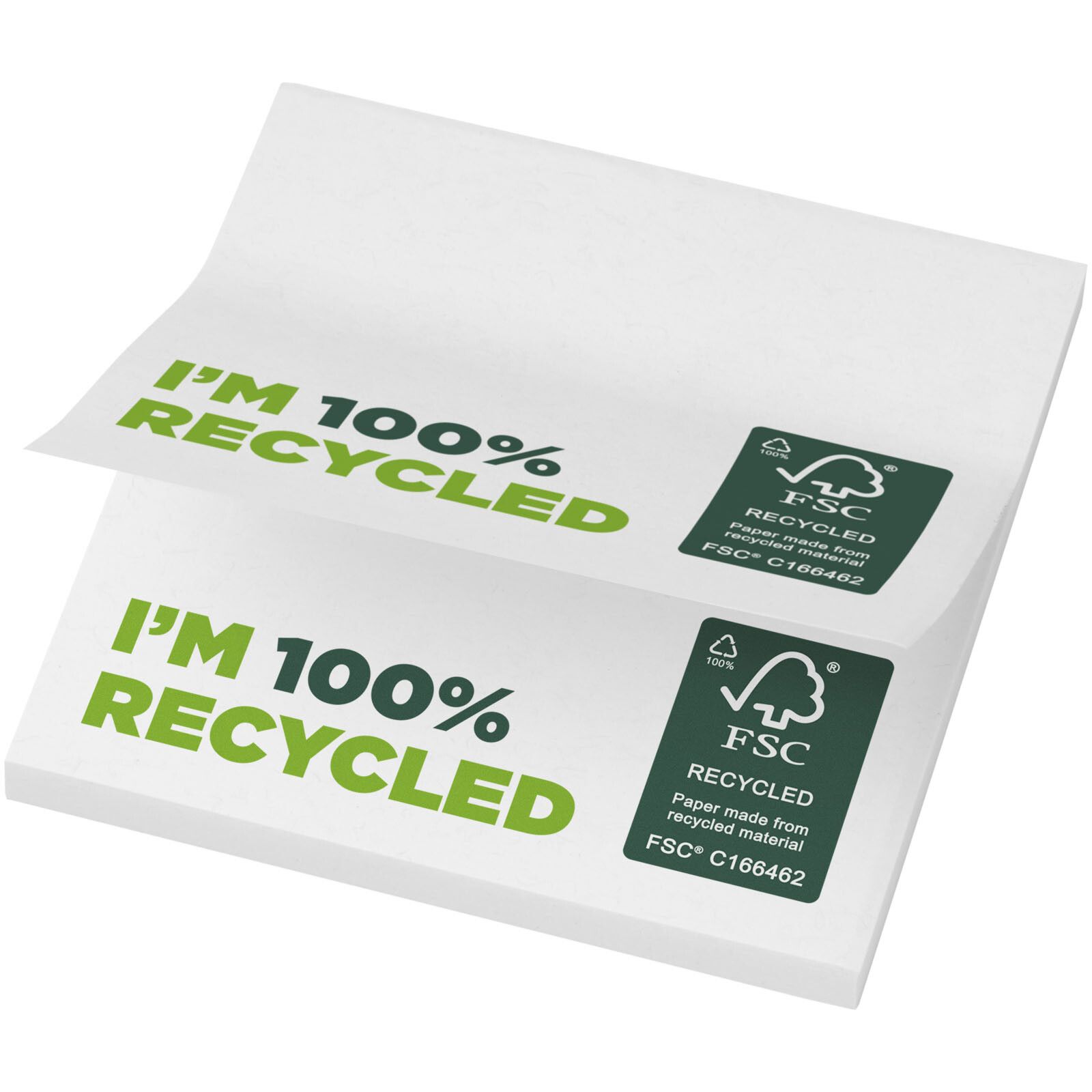 Sticky-Mate recycelte Haftnotizen 75 x 75 mm - weiss-237