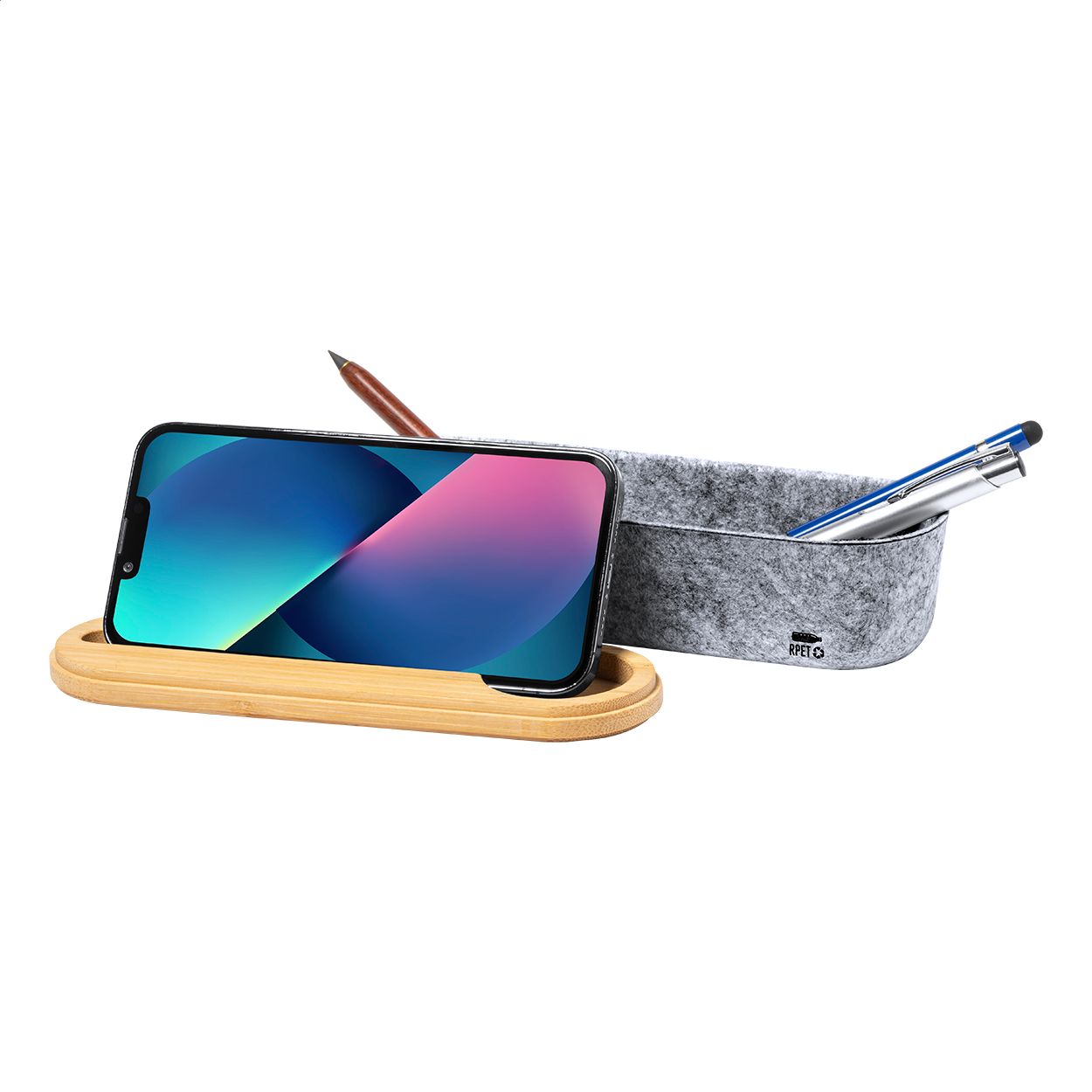 RPET Stifteetui Glaston - grau - natur-70