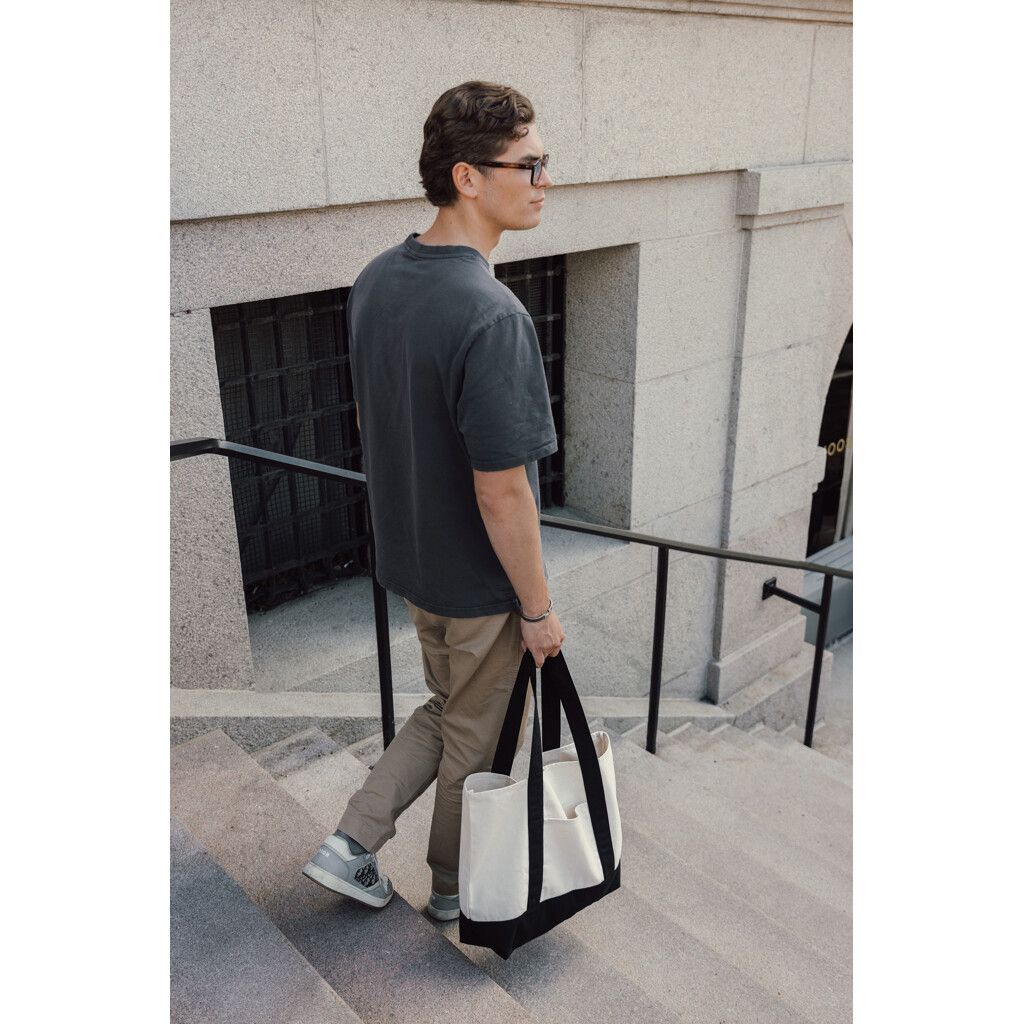 SHOP LOCAL AWARE™ Tasche aus recycelter Baumwolle, 350g/m² - schwarz-810