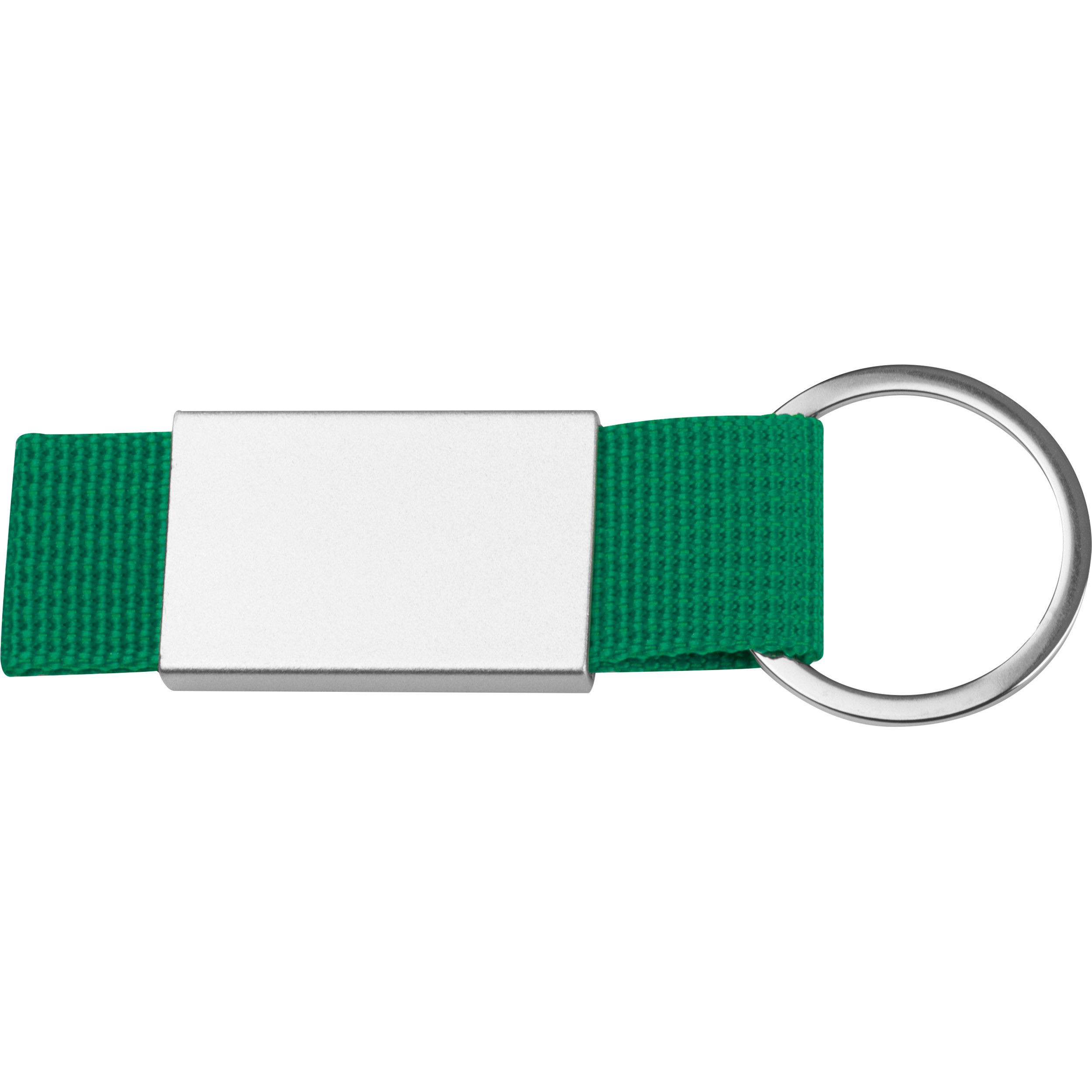 Schlüsselanhänger mit farbigem Stoffbändchen - grün-232