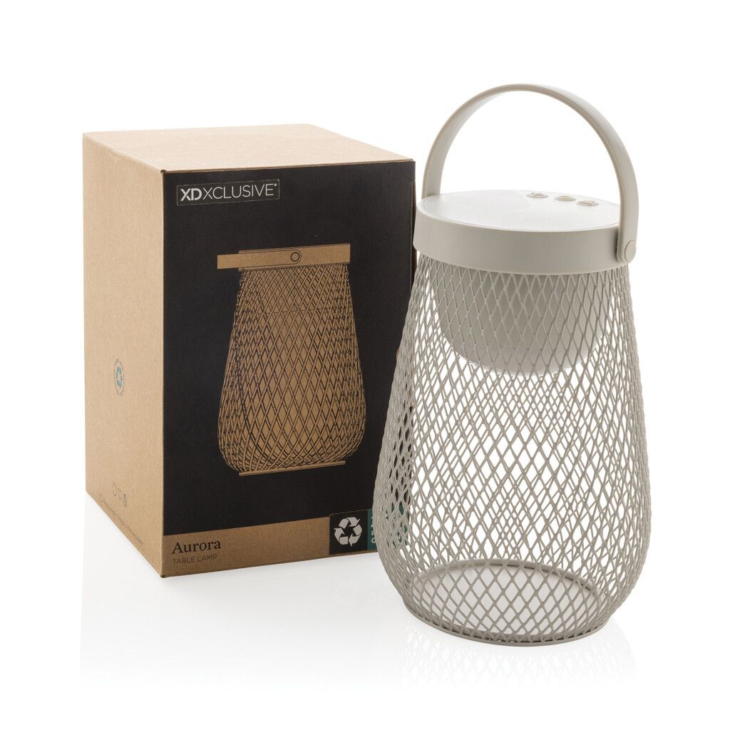 Aurora USB-Tischlampe aus RCS recyceltem ABS - grau-936