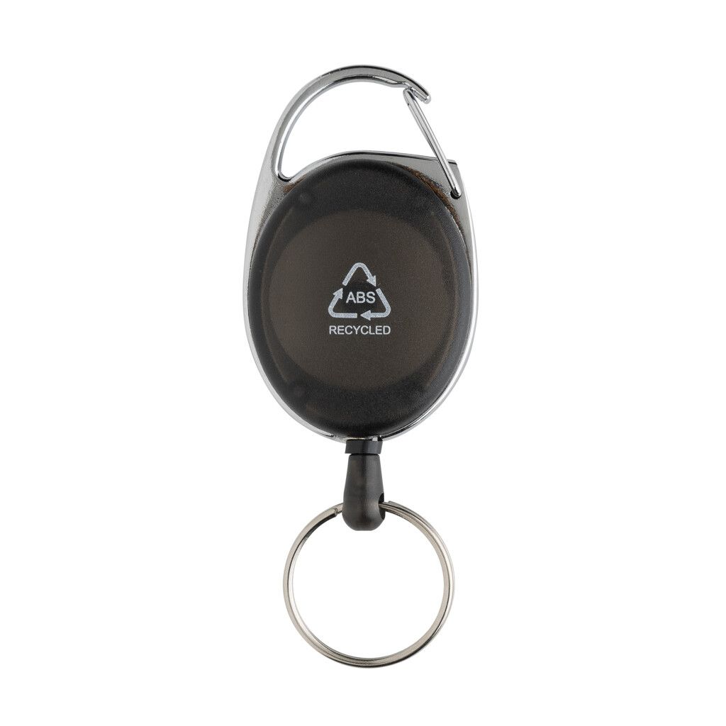 Roller-Clip-Schlüsselanhänger aus RCS recyceltem ABS - schwarz-282