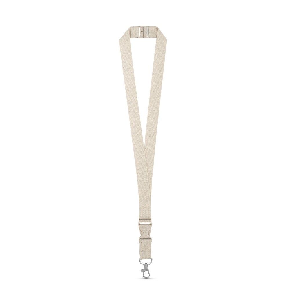 BALLINA Lanyard aus 100% Baumwolle mit Metallkarabiner - naturhell-937