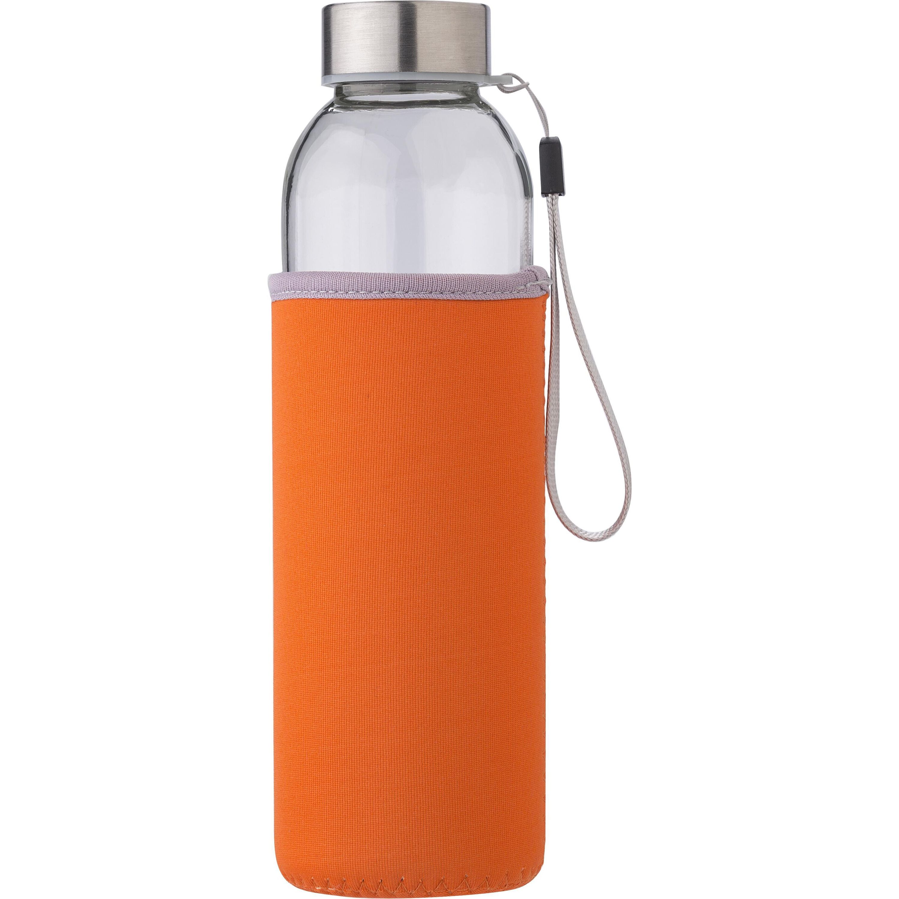 Glasflasche (500ml) mit einem Neoprenhülle Nika - rot-610