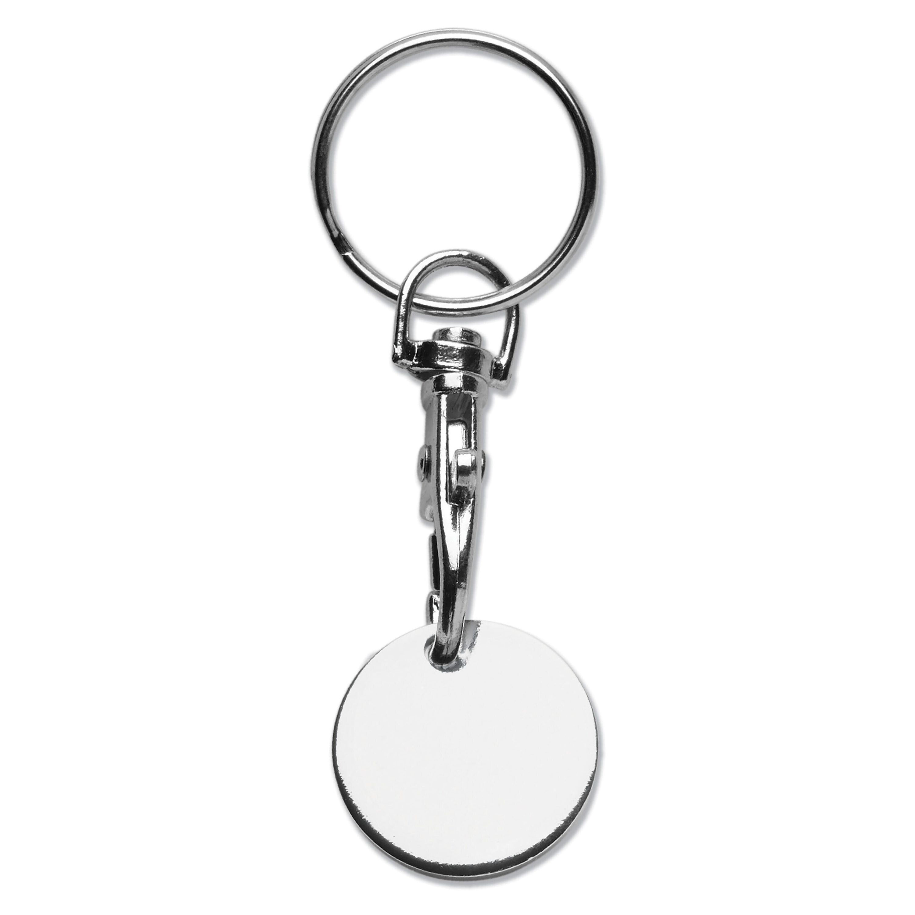 Schlüsselanhänger Einkaufswagenchip - silber-340