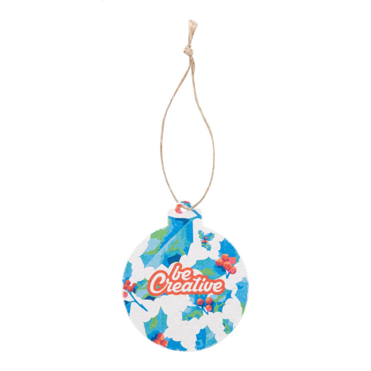 CreaJul Seed Weihnachtsbaumschmuck aus Saatgutpapier, rund - natur-747