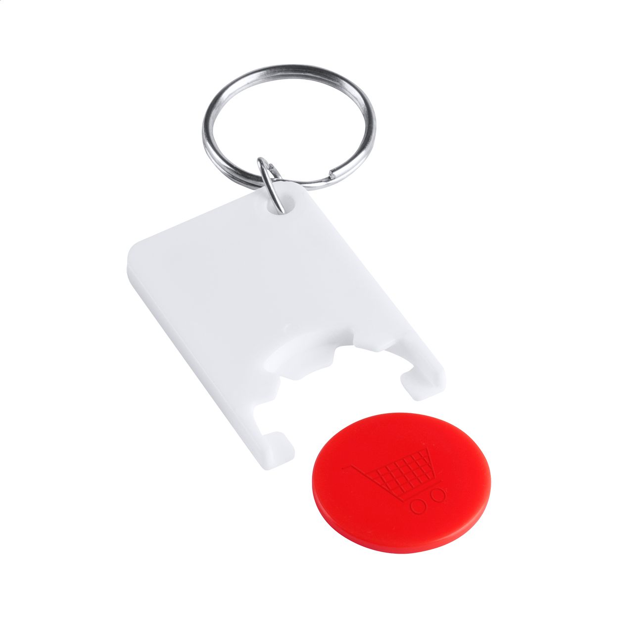 Schlüsselanhänger mit Einkaufswagenchip Zabax - rot-597