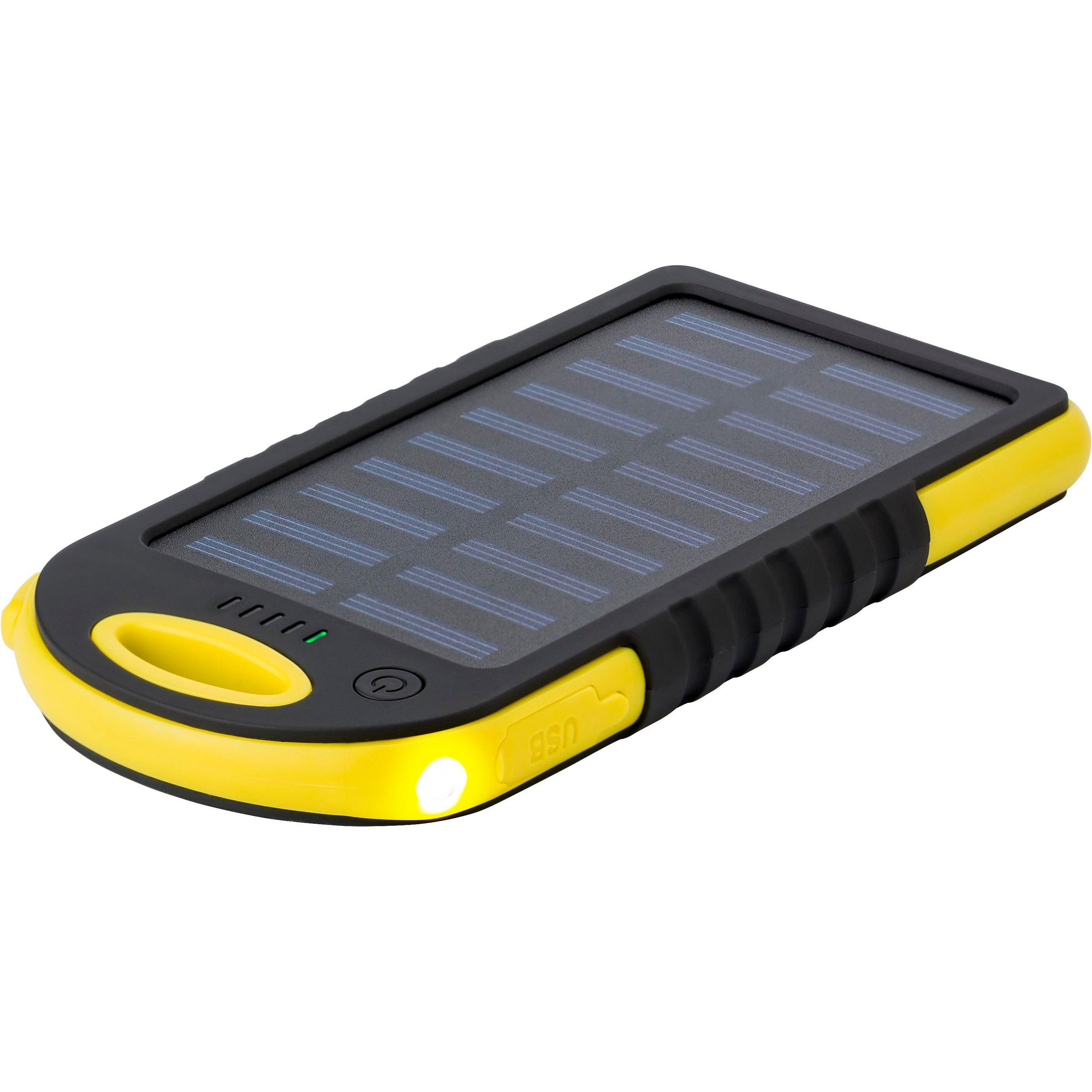 Gummierte ABS Solar-Powerbank Arin - rot-895