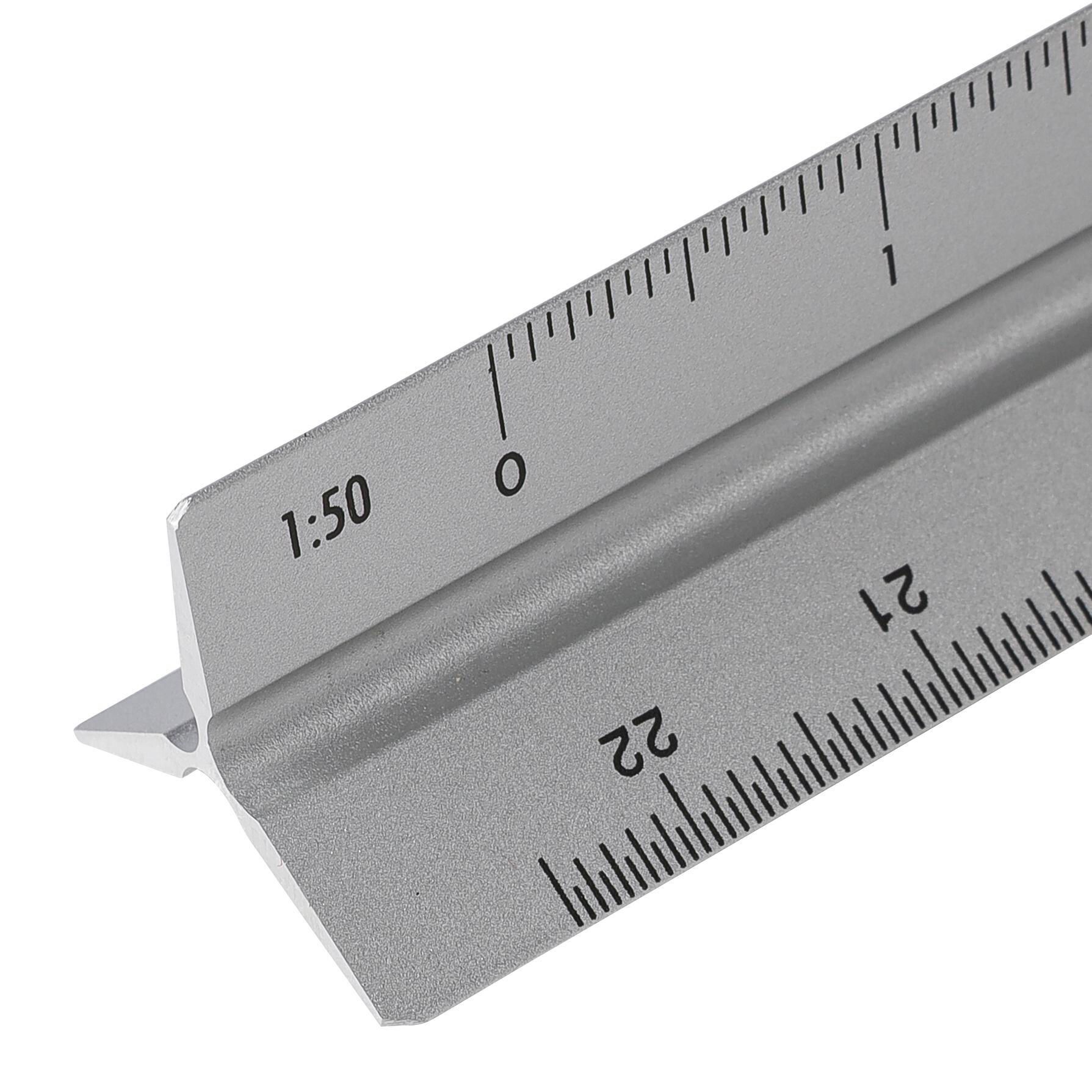 Aluminium-Dreiecklineal 30 cm Tavi - silber-905