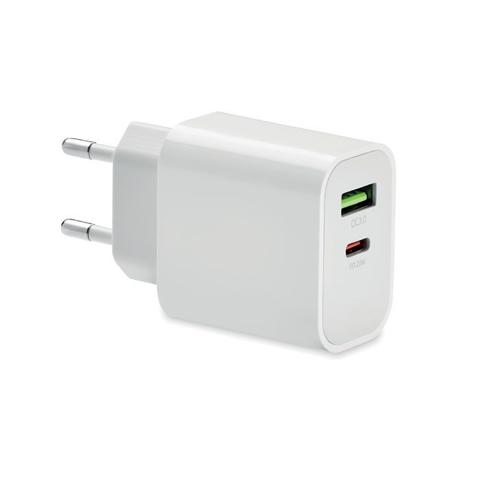 18W 2-Port USB-Ladegerät EU-Ste PORT - weiß-816
