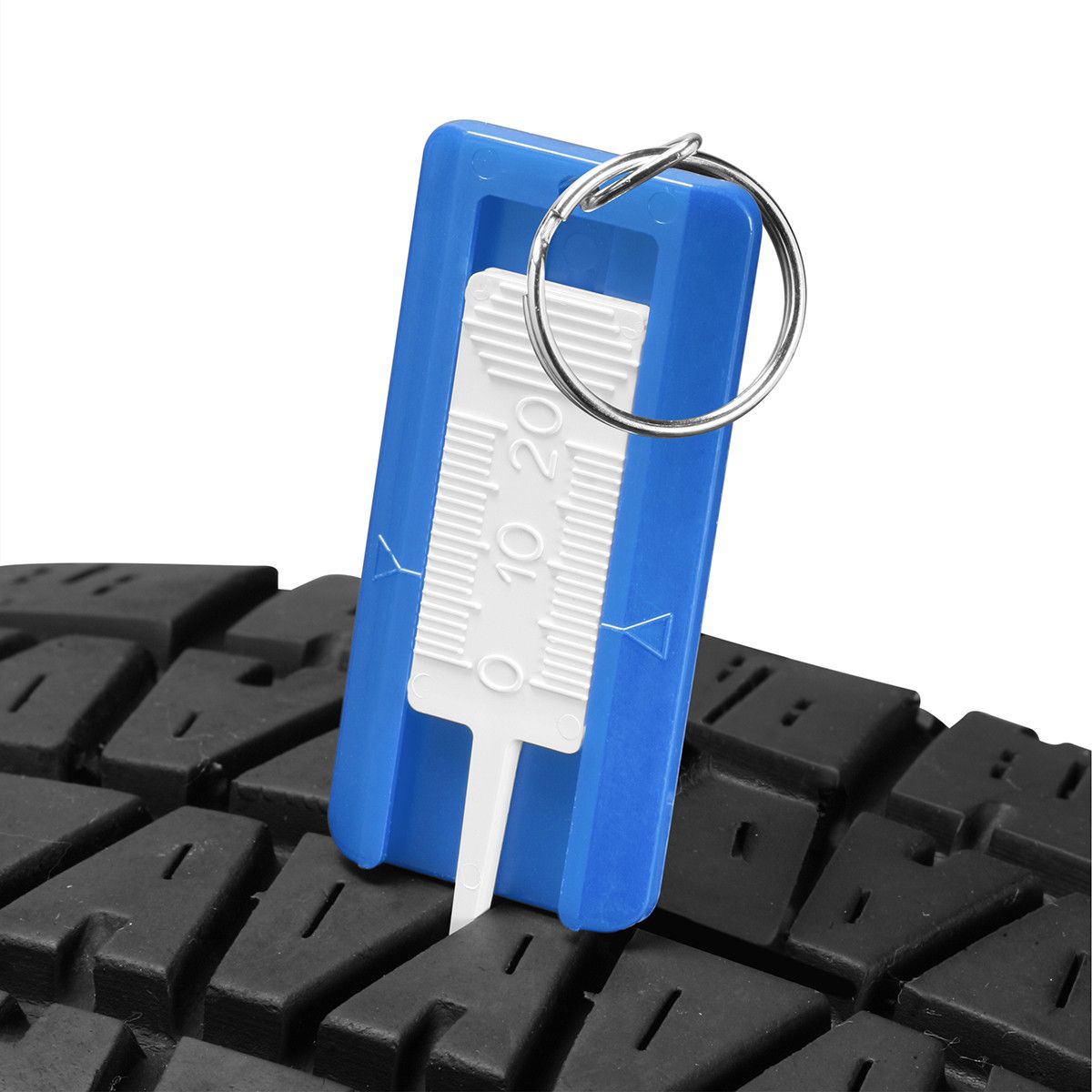Reifenprofiltiefenmesser mit Ring - weiß - blau-811