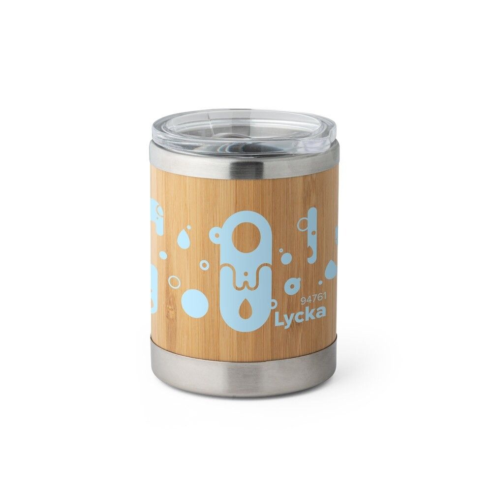 LYCKA Becher aus Bambus und Edelstahl, 350 ml - natur-1000