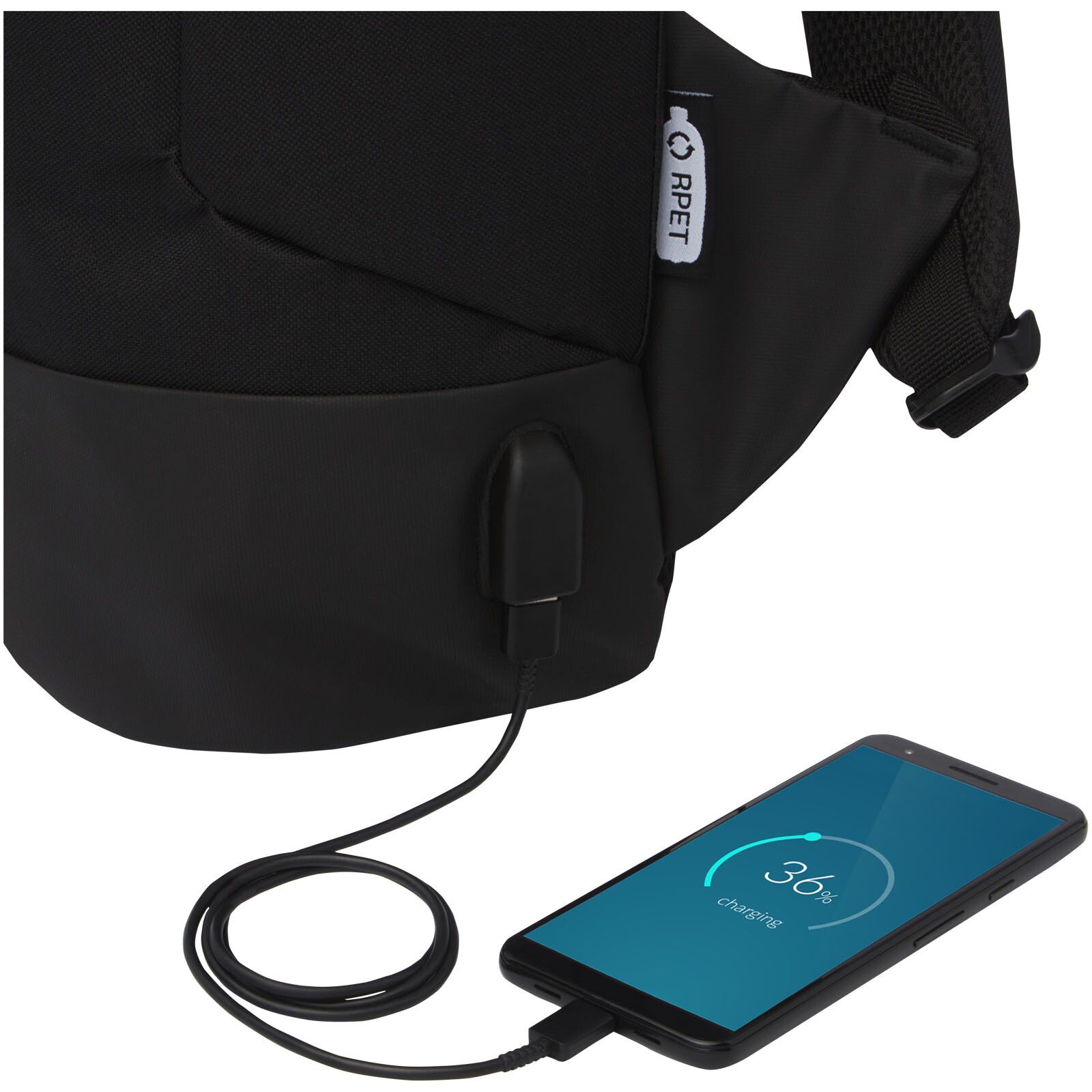 Cover Diebstahlsicherer GRS RPET Rucksack 18L - schwarz-821