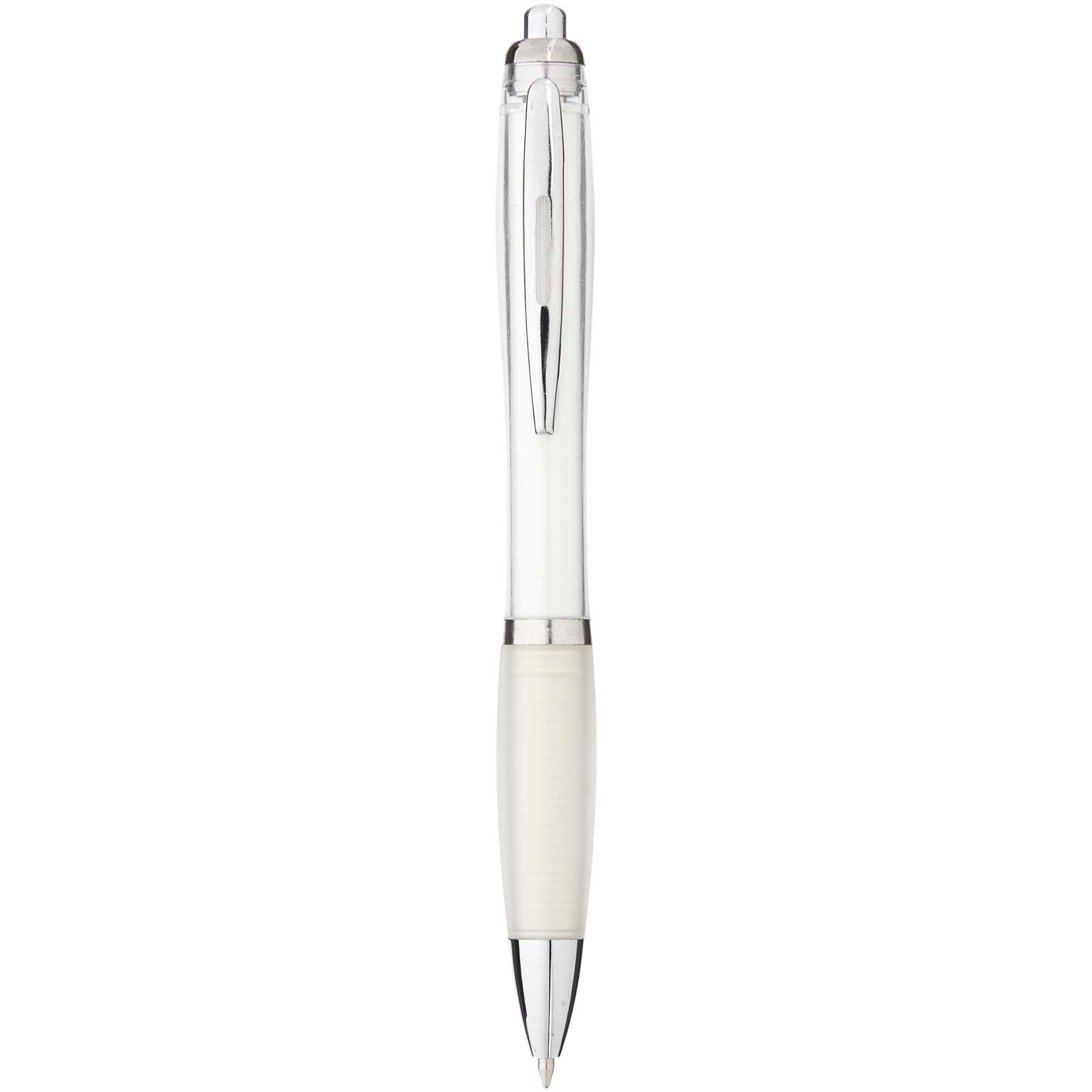 Nash Kugelschreiber mit farbigem Schaft und Griff (schwarze Mine) - transparent weiss-235