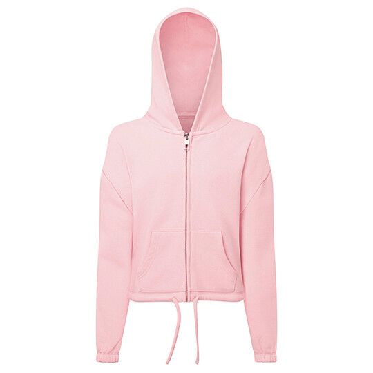 Kids Recycled Cropped Oversize Full-Zip Hoodie - light pink-348