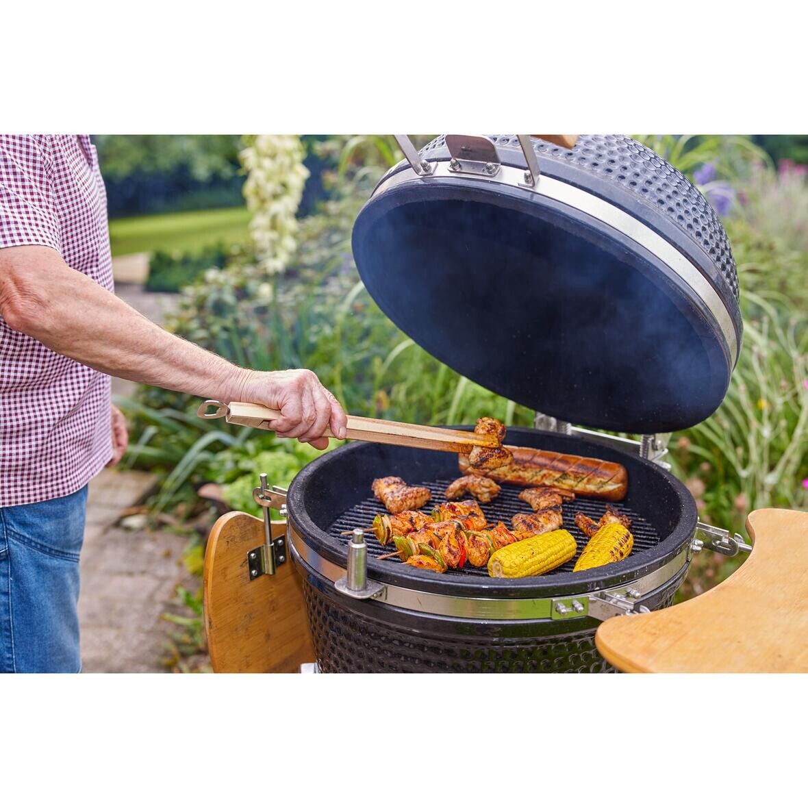 Holz-Grillzange Opener mit Kapselheber, 43 cm - natur-2
