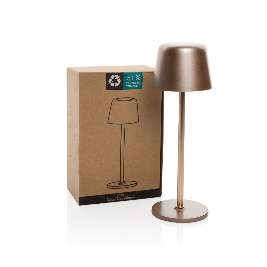 Zenic USB Tischleuchte aus RCS recyceltem Kunststoff - bronze-985