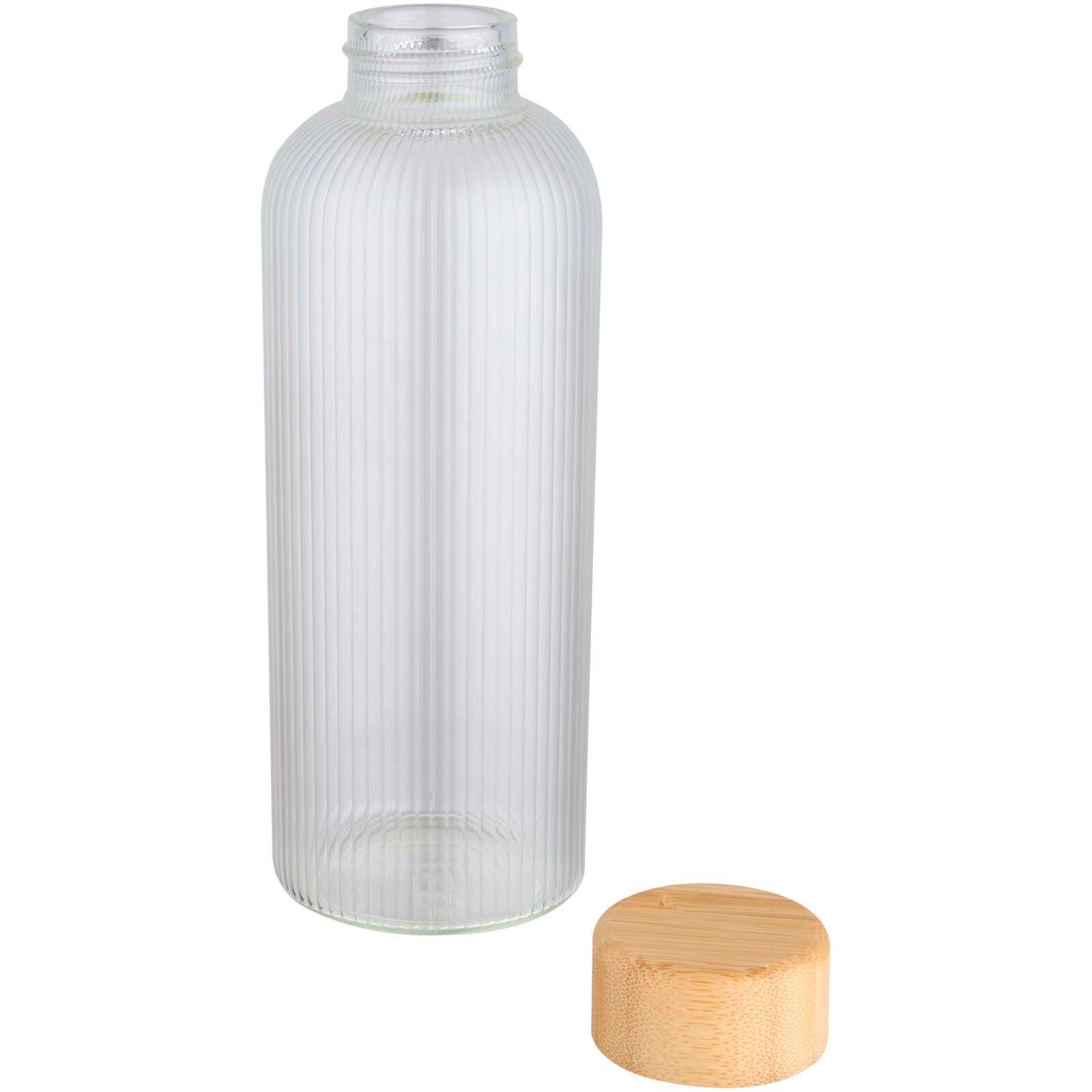Mirage 650 ml einwandige Trinkflasche aus Borosilikatglas mit Bambusdeckel - transparent-650