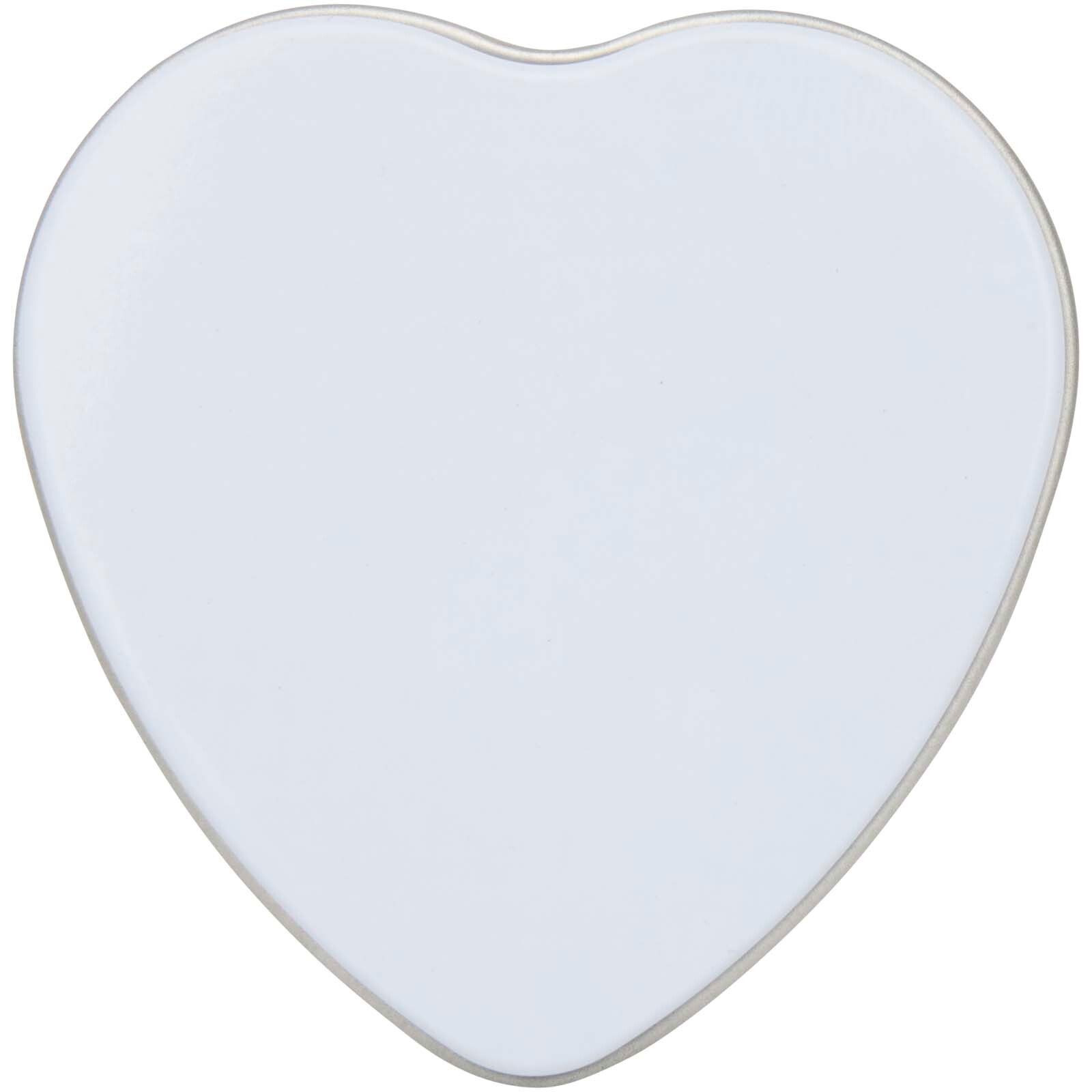 Blissful Herzförmige Zinnkerze mit Vanille Duft - weiss-354