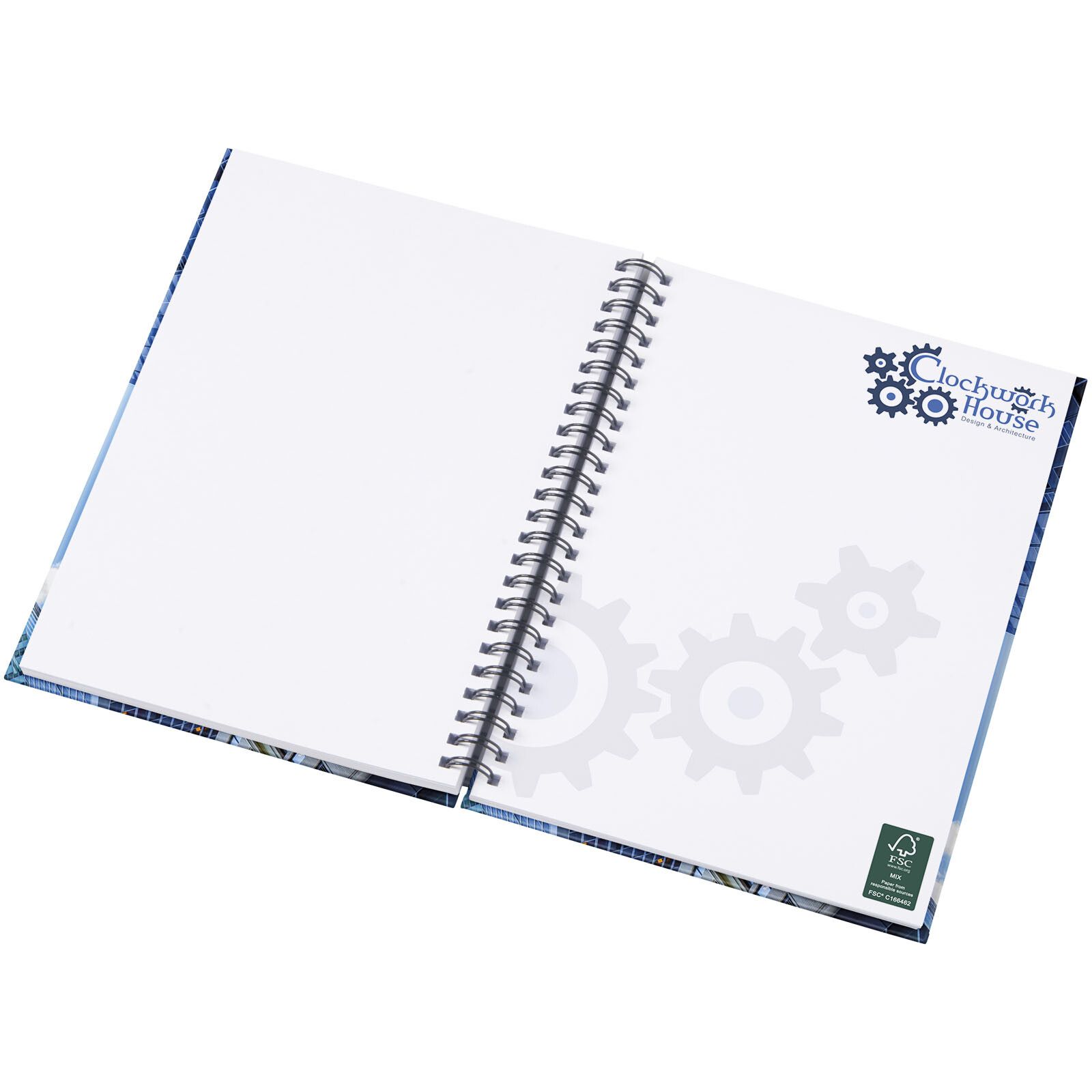 Wiro A5 Notizblock mit Hardcover und Spiralbindung - weiss -  schwarz-515