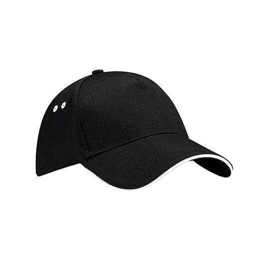 Ultimate 5 Panel Cap - Sandwich Peak - black - white-844