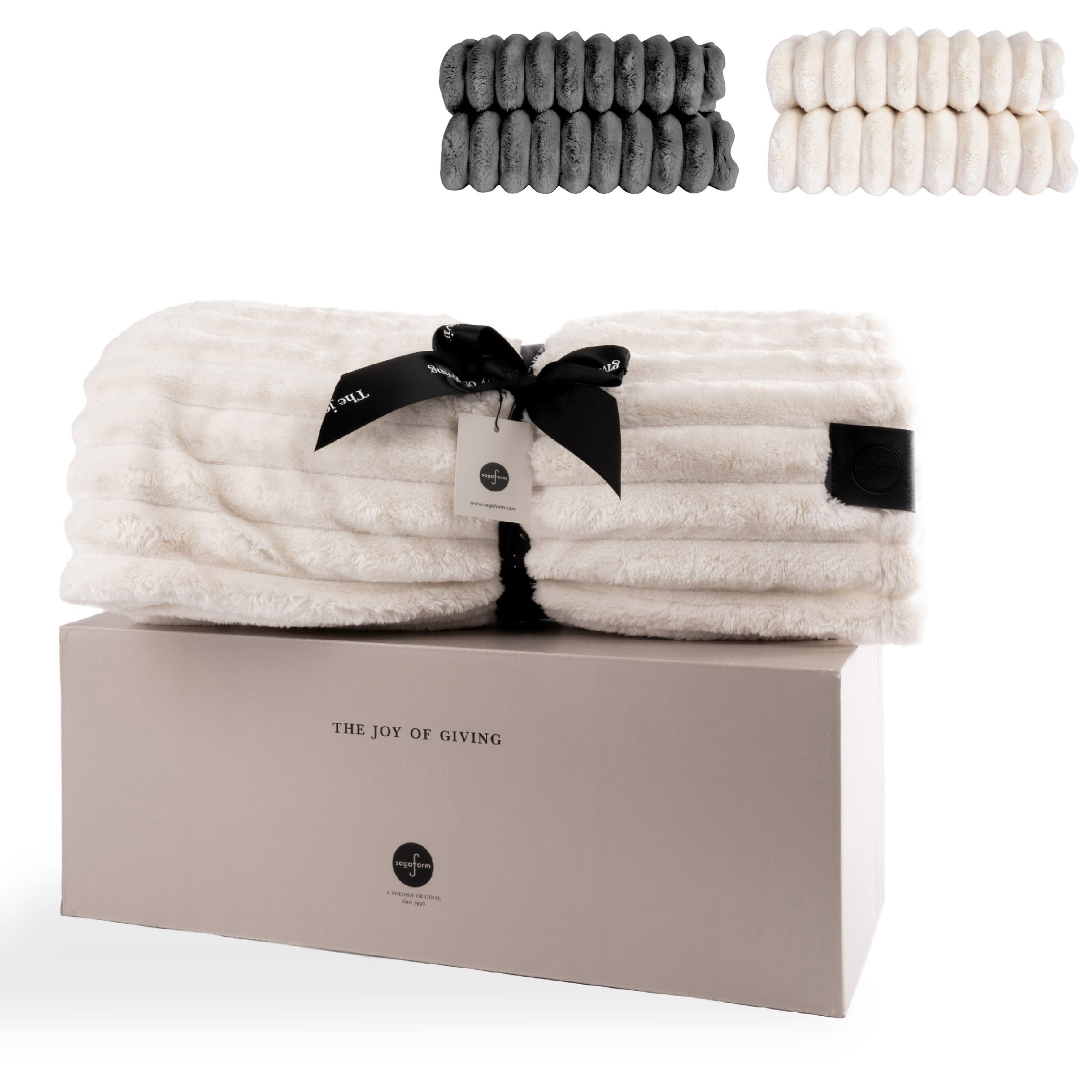 Sagaform Esther Fleece Plaid 130x170 cm - weiss-801