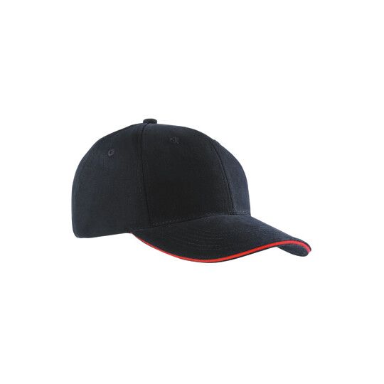 6-Panel Sandwich Cap - black - red-26