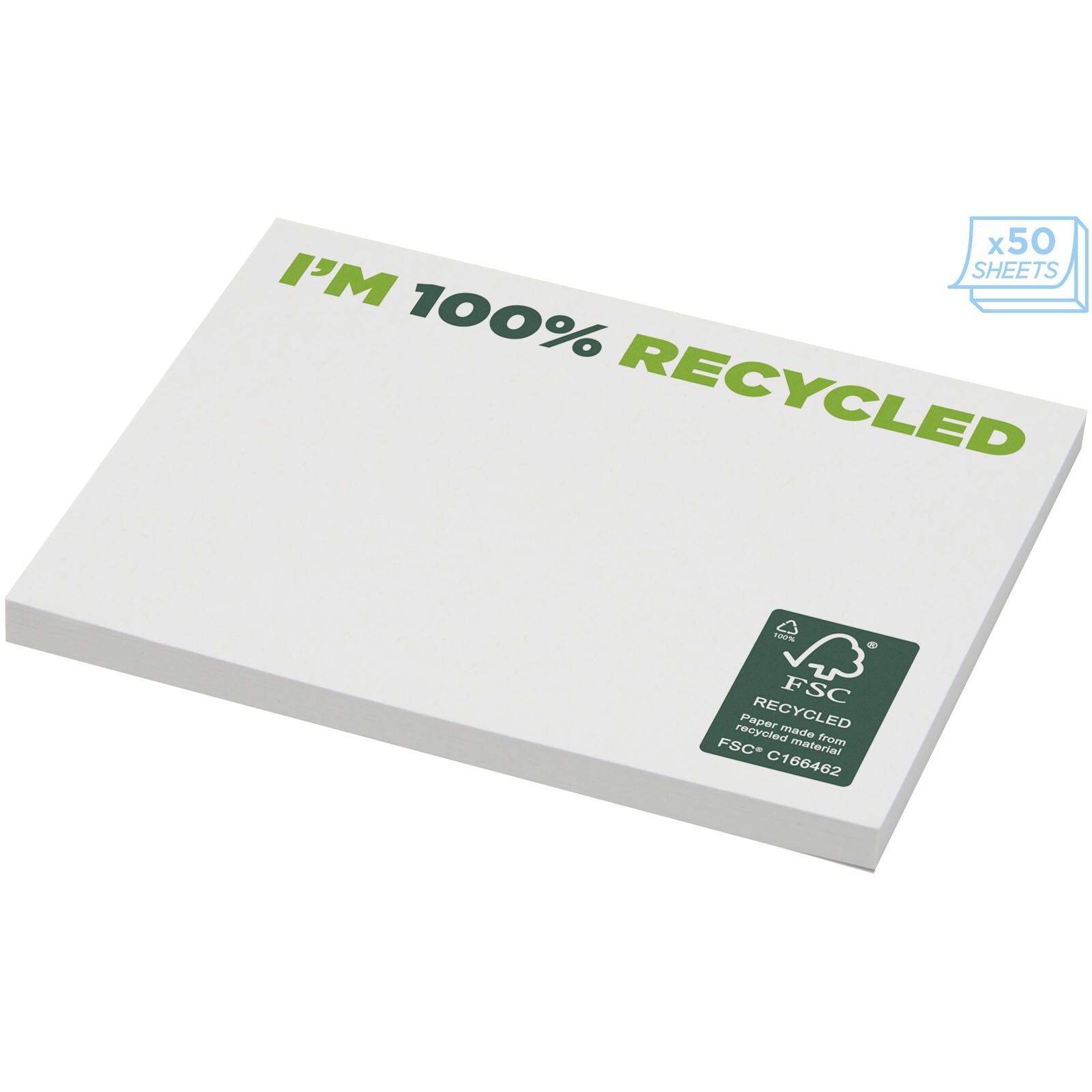Sticky-Mate recycelte Haftnotizen 100 x 75 mm - weiss-548