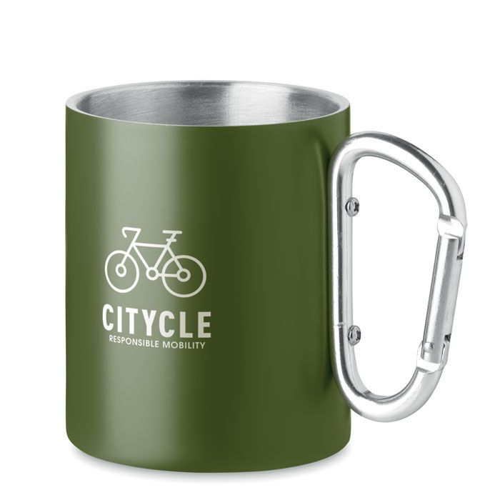 Trinkbecher mit Karabiner 300 ml TRUMBA - dunkelgrün-656