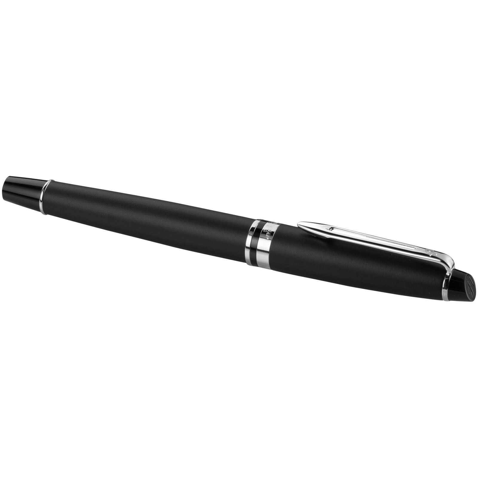 Waterman Expert Tintenroller (schwarze Mine) - schwarz -  silber-380