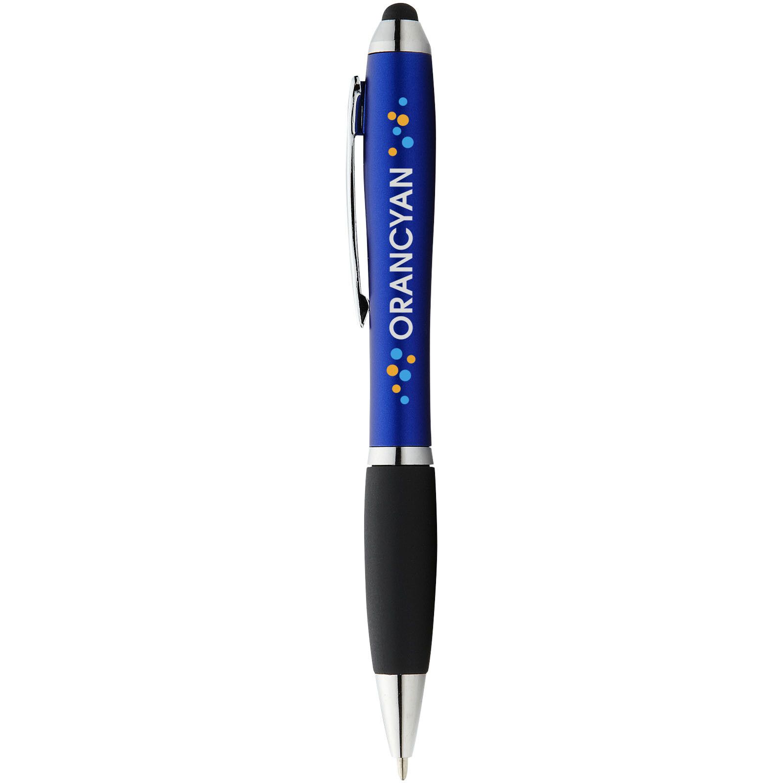 Nash Stylus Kugelschreiber farbig mit schwarzem Griff (blaue Mine) - royalblau -  schwarz-713
