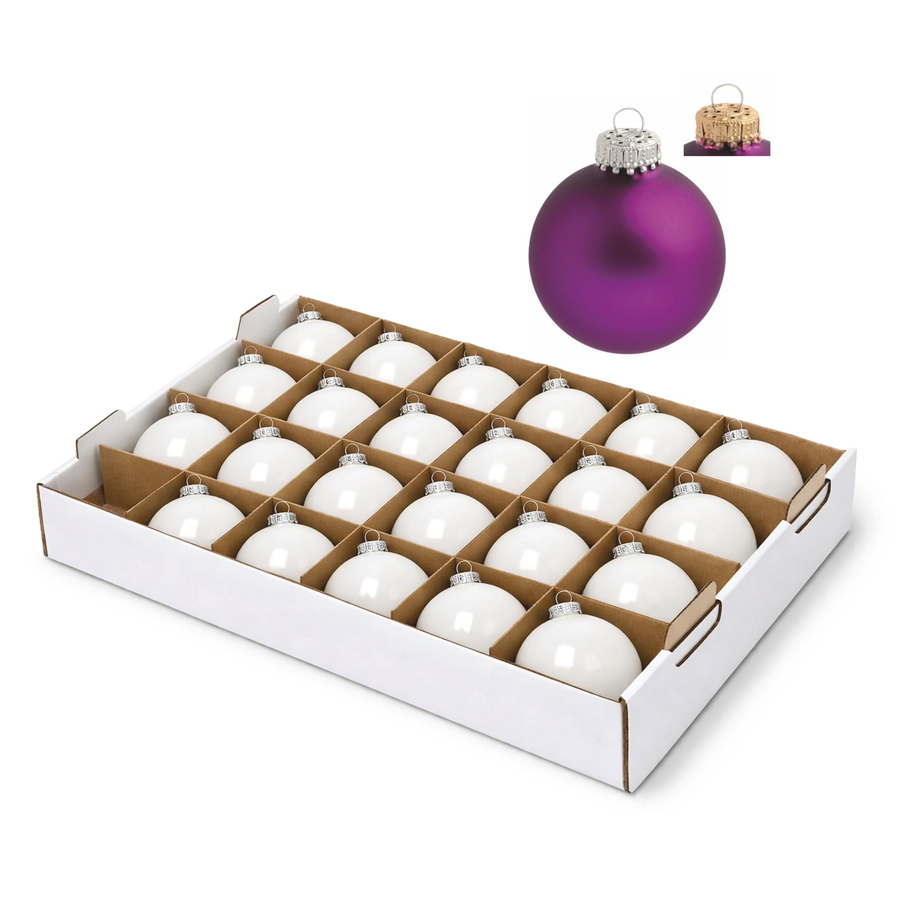 Glaskugel 8 cm (Ø 80 mm) - dark violett in Lagenverpackung (24 Kugeln pro Lage)-578