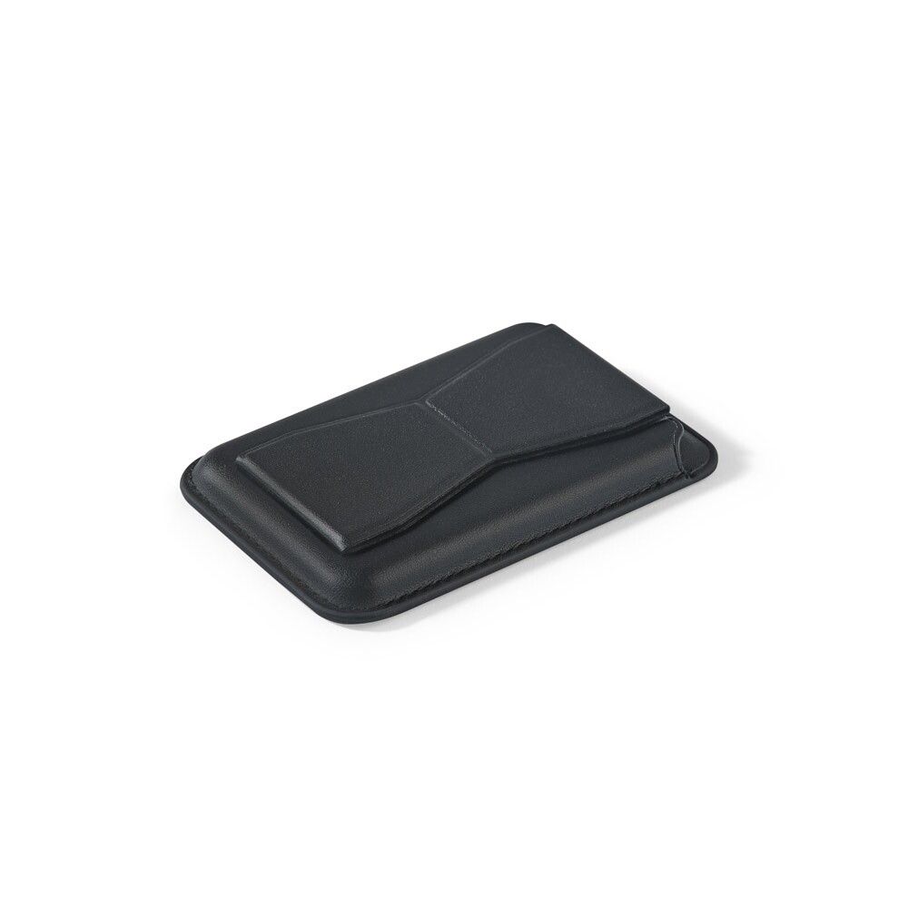 CONNOR Magnetischer RFID-Kartenhalter aus PU-Leder - schwarz-267