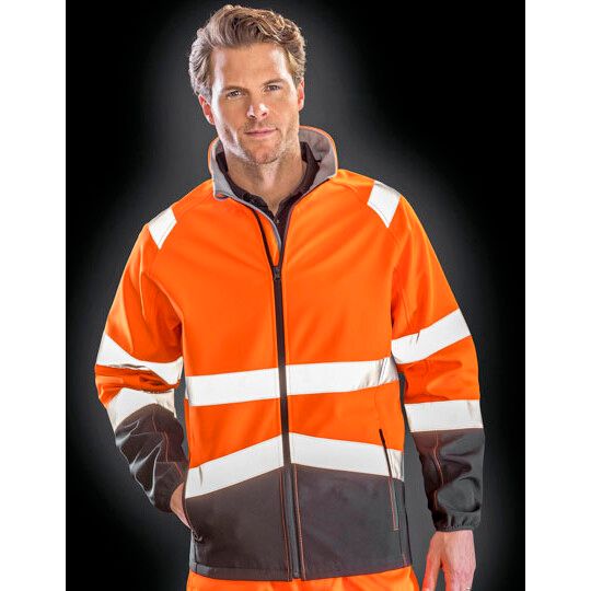 Printable Safety Softshell Jacket - fluorescent yellow - black-792