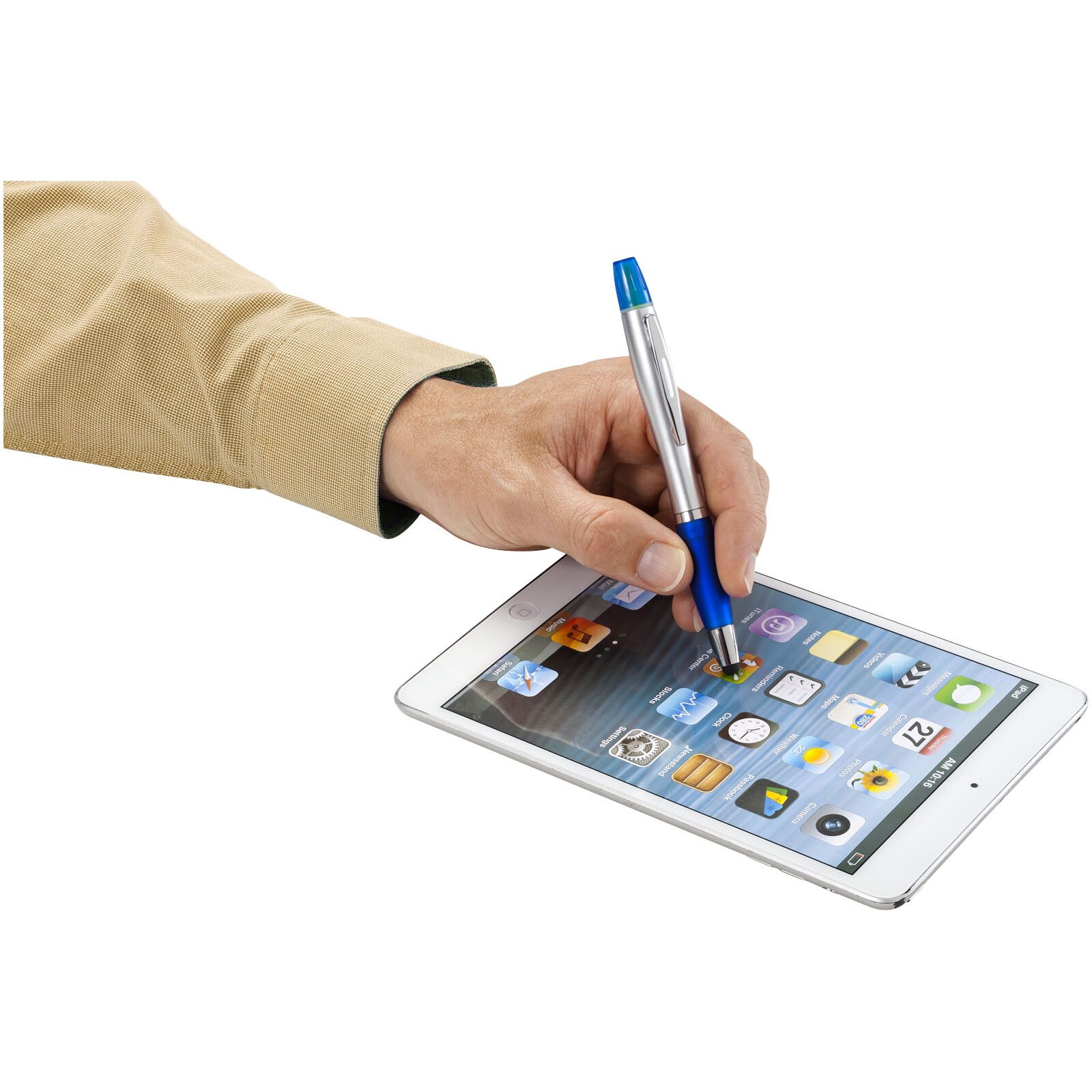 Nash Stylus Kugelschreiber und Marker (schwarze Mine) - silber -  royalblau-325