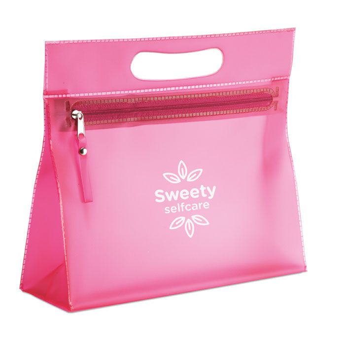 Transparente Kosmetiktasche MOONLIGHT - fuchsie-522