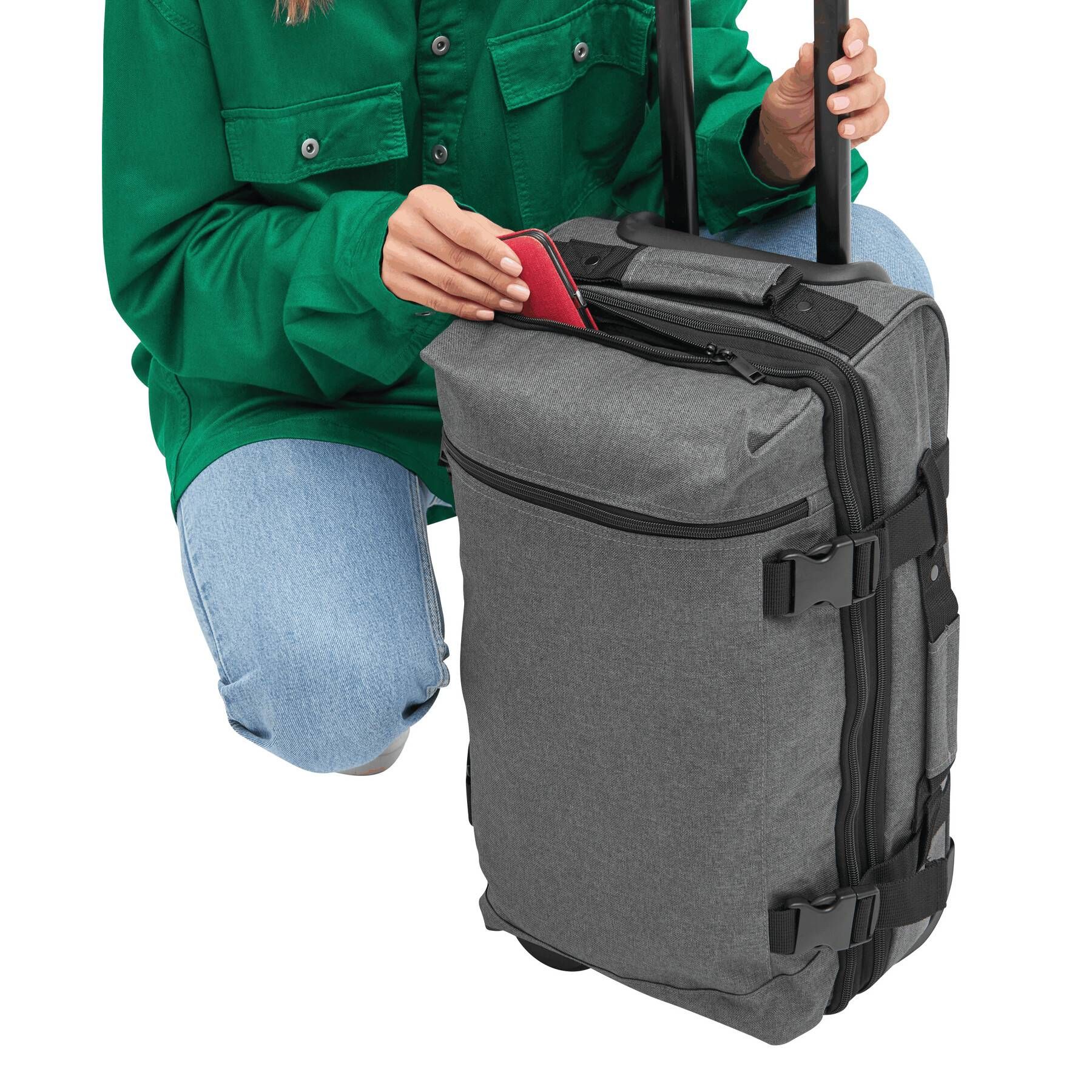 Trolley-Reisetasche VISBY - grau - schwarz-876