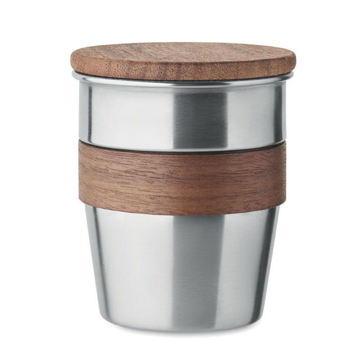Einwandiger Becher 350 ml WALNUT - mattsilber-279