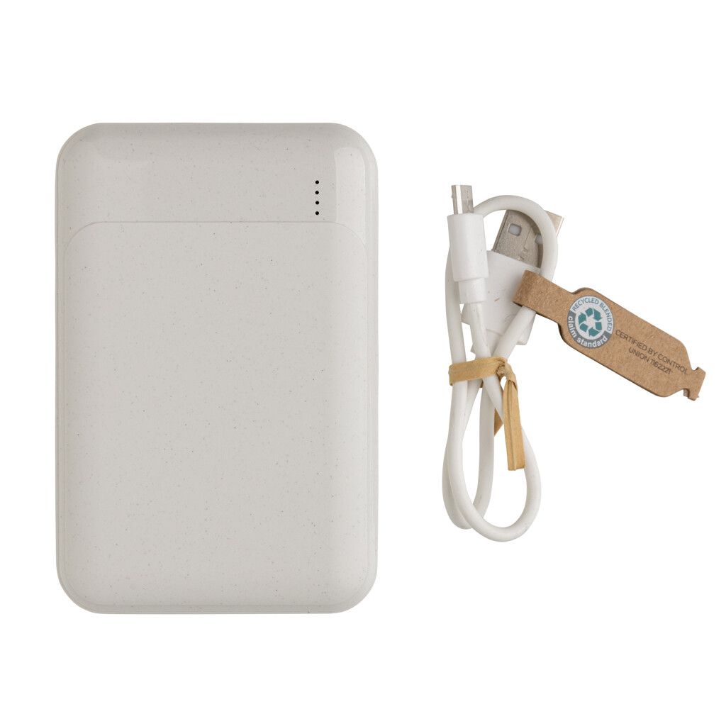 10.000 mAh Powerbank aus RCS Standard recyceltem Kunststoff - weiß-899