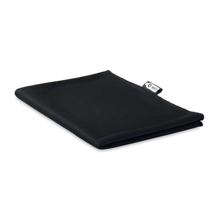 RPET Sporthandtuch mit Beutel TUKO RPET - schwarz-742