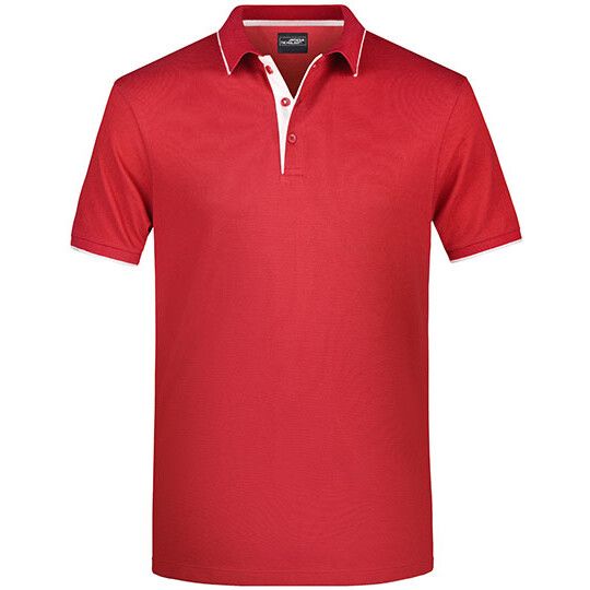 Men´s Polo Stripe - red - white-658
