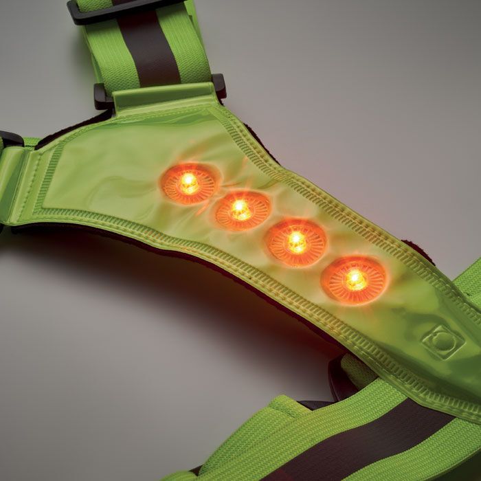 Reflektierende Gürtelweste LED ROUNDVISIBLE - neon grün-884