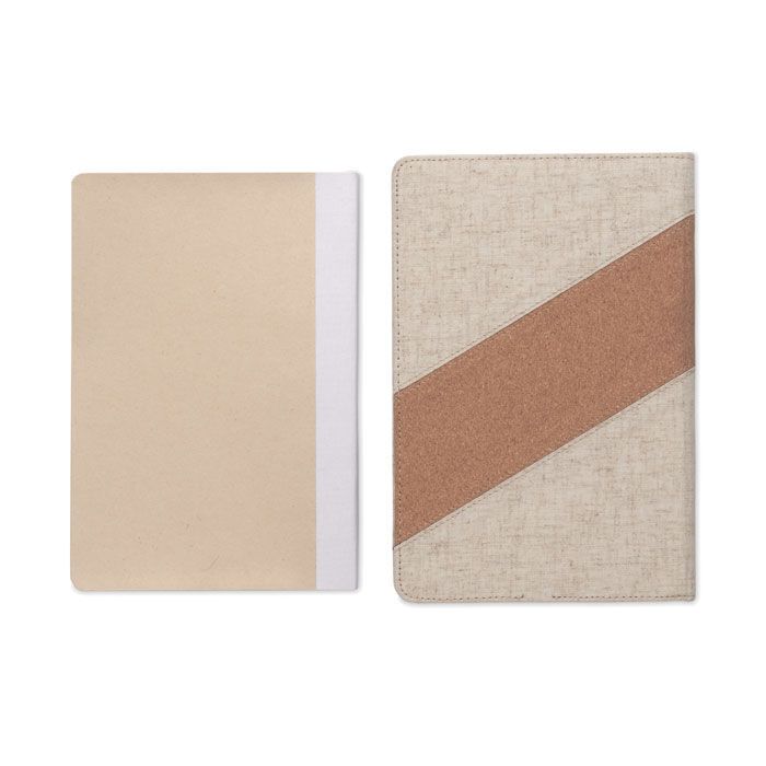 A5-Notizbuch mit 15W-Ladegerät CORTONA - beige-382